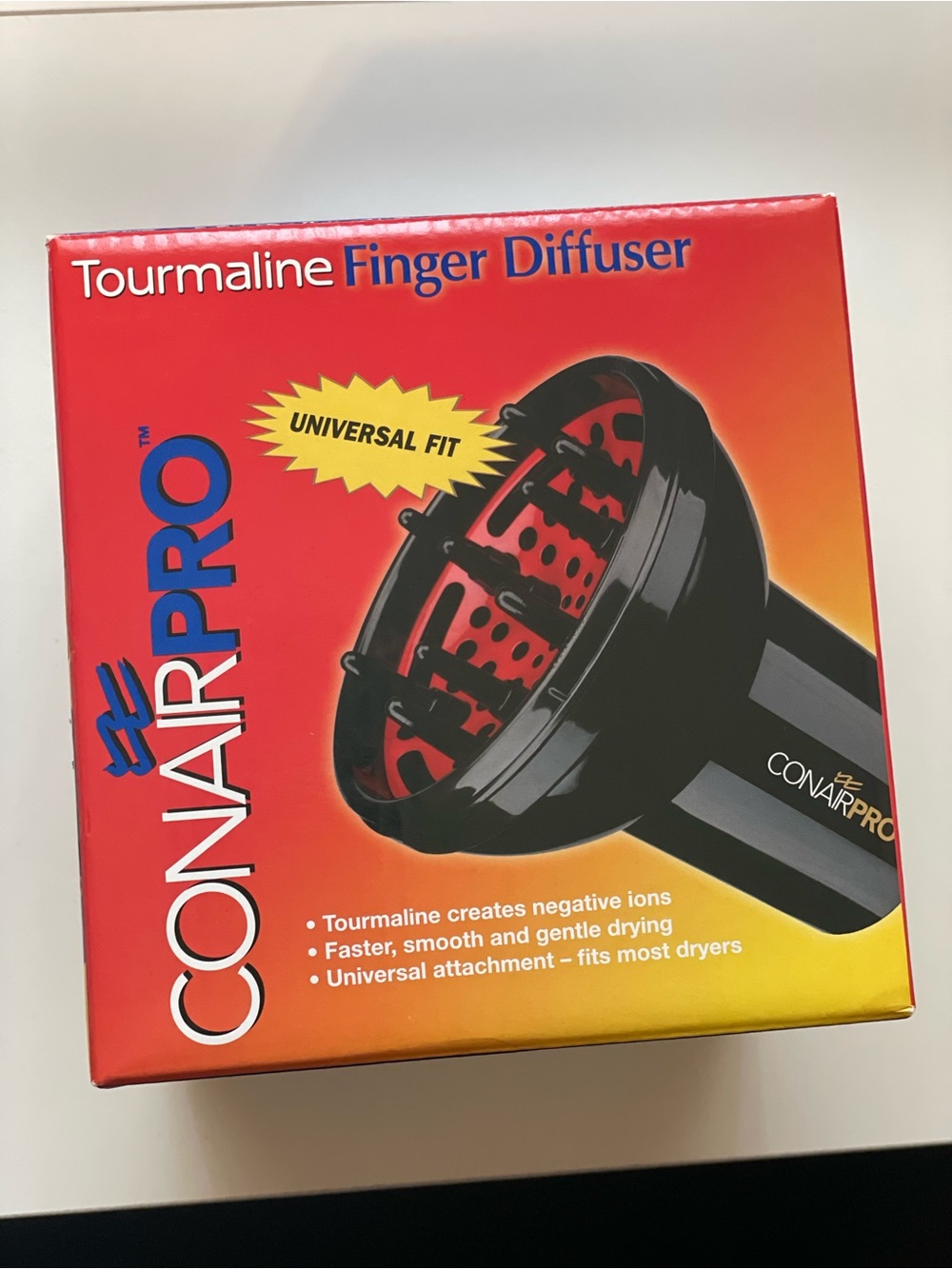 CONAIRPRO Tourmaline Finger Diffuser - Black/Red